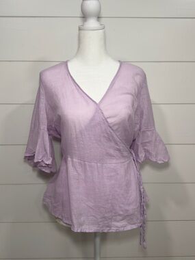 Old Navy Lavender Wrap Peplum Blouse